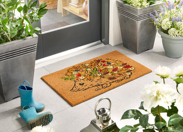 My Printed Coir Hedgehog Non-Slip Floral Doormat 45x75