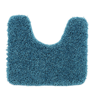 Buddy Teal Blue Washable Non-Slip Polypropylene Shaggy Bath Mat - Pedestral 50x45 cm