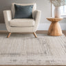 Asiatic London Anders AN06 Charm Border Classic Soft Shimmer Grey Natural Abstract Geometric Hallway Runner Rug - Medium 120x160 cm (4'x5'4")