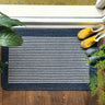 My Stain Resistant Durable Navy Blue Stripe Washable Non-Slip Polypropylene Striped Hallway Runner Rug - 50x80cm (1'8"x2'7")