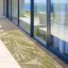 Asiatic London Patio Palm Botanical Leaf Green Indoor Outdoor Polypropylene Geometric Flatweave Hallway Runner Rug - Runner 66x240 cm (2'5"x8')