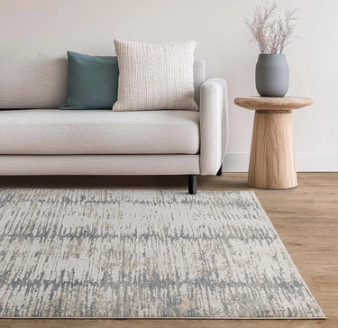 Anders AN15 Charm Linear Shimmer Blue Grey Abstract Textured Boho Rug - Medium 120x160 cm (4'x5'4")