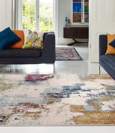 Asiatic London Nova NV22 Mustard Multi Jute Polypropylene Abstract Rug - Small 80x150 cm (2'6"x5')