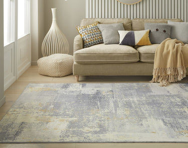 Consept Looms Lux LUX02 Machine Grey Washable Non-Slip Abstract Geometric Rug - Medium 120x180 cm (4'x6')