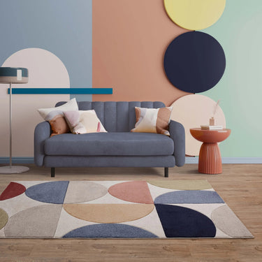 Asiatic London Sketch Curve Tufted Retro Living Hand-Carved Polypropylene Abstract Geometric Rug - Multi - X-Large 200x290 cm (6'7"x9'6")