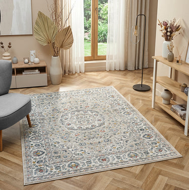 URCO Nova Zane Beige Polypropylene Traditional Vintage Bordered Rug - X-Small 40x60 cm (1'3"x1'11")