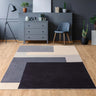 Sketch Blocks Retro Soft Non-Slip Hand-Carved Polypropylene Abstract Rug - Navy Denim Blue - Medium 120x170 cm (4'x5'6")