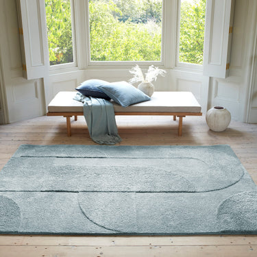Tova 3D Pattern Tufted Touch Blue Geometric Textured Modern Rug - Medium 120x170 cm (4'x5'6")