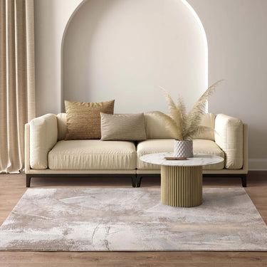 Asiatic London Stellar ST02 Marbled Beige Natural Polypropylene Abstract Textured Rug - Small 80x150 cm (2'6"x5')