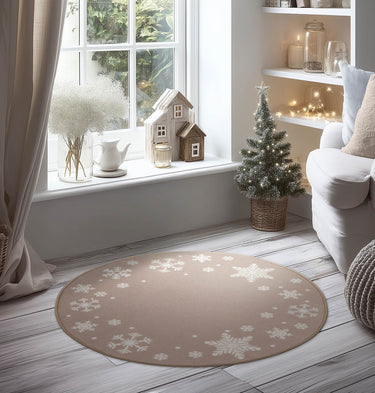 Floor Matters Natural Snowflake Christmas Tree Washable Non-Slip Doormat