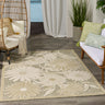 Nourison Aloha ALH33 Ivory Sage Green Indoor Outdoor Washable Polypropylene Floral Rug - Medium 107x168 cm (3'6"x5'6")