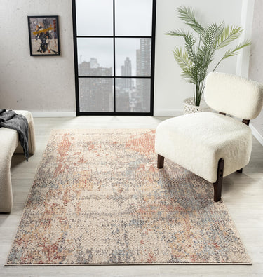 Alia 860GC Short Pile Beige Rose Polypropylene Traditional Abstract Hallway Runner Rug - Medium 120x170 cm (4'x5'6")