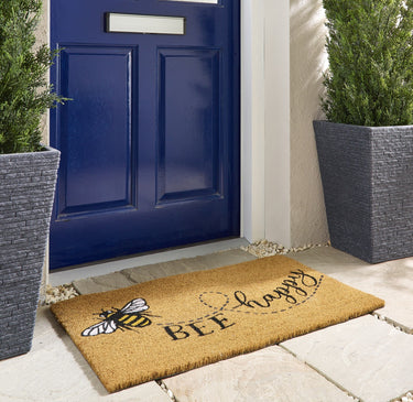 My Printed Coir Bee Happy Non-Slip Doormat 45x75 cm