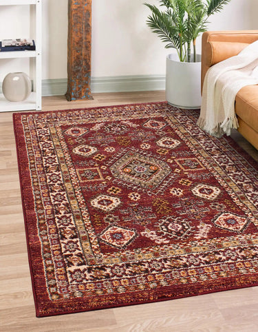 URCO Cashmere 5568 Red Extra Oriental Traditional Floral Kilim Rug 200x290 cm