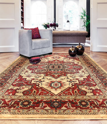 Asiatic London Windsor WIN10 Classic Rust Cream Polypropylene Persian Traditional Flatweave Hallway Runner Rug - X-Large 200x300 cm (6'7"x10')