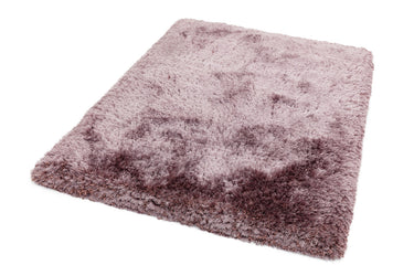 Plush Plain Shaggy High Pile Thick Silky Fluffy Soft Hand Woven Dusk Purple Rug - Small 70x140 cm (2'3"x4'7")