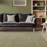 York Wool Rug Hand Made Modern Plain Bordered Rug in Sage Green - Medium 120x170 cm (4'x5'6")