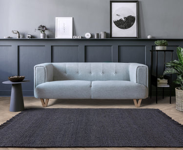 Grove Plain Flatweave Hand Woven Jute Rug in Denim Blue - Medium 120x170 cm (4'x5'6")