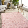 Origins Portland High Pile Super Fluffy Blush Pink Shaggy Modern Plain Rug 140x200 cm - Large 140x200 cm (4'8"x6'7")