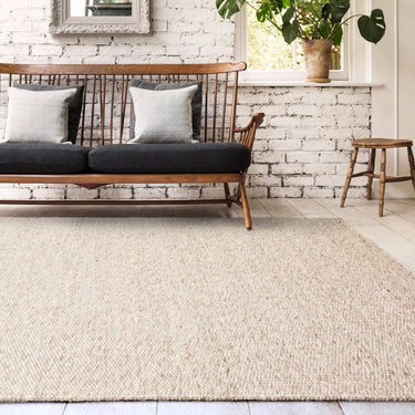 Zander Oyster Hand Woven Chunky Boucle Wool Plain Rug - Medium 120x170 cm (4'x5'6")