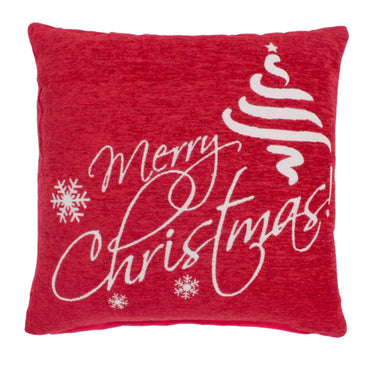 Consept Looms Christmas Merry Red Washable Cotton Soft Cushion 45x45 cm