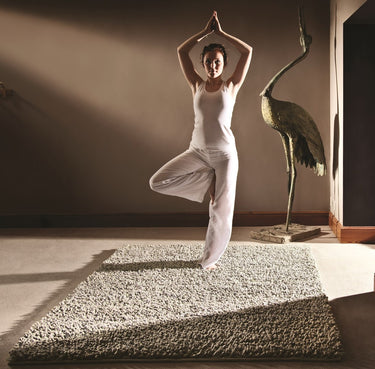 Maine Oyster Tubular Pile Rug Hand-Woven with New Zealand & European Wools, Thick Luxurious Soft Pile, Contemporary Natural Style for Modern & Traditional Interiors - Medium 120x170 cm (4'x5'6")