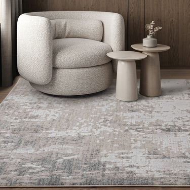 Anders AN01 Silky Shiny Shimmer Grey Abstract Textured Boho Rug - Medium 120x160 cm (4'x5'4")