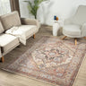 Alia 842GL Short Pile Rose Polypropylene Traditional Floral Bordered Rug - Medium 120x170 cm (4'x5'6")