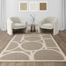 Asiatic London Metro Retro Tufted Taupe Wool Geometric Modern Rug - X-Large 200x290 cm (6'7"x9'6")