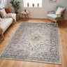 Ankara AKR2301 Antique Grey Multi Coloured Area Polypropylene Oriental Traditional Vintage Rug - Small 80x150 cm (2'6"x5')