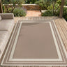 Terrace Natural Beige Polypropylene Geometric Flatweave Bordered Rug - Small 80x150 cm (2'6"x5')