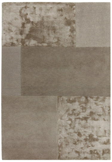 Asiatic London Tate Blocks Smoke Hand-Carved Wool Viscose Geometric Rug 120x170 cm