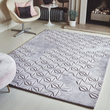 Starburst Hand Made Wool Lilac Rug