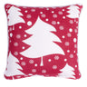 Christmas Trees Red Washable Cotton Soft Cushion 45x45 cm