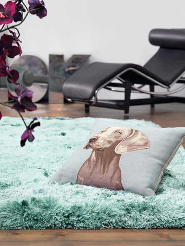 Plush Plain Shaggy High Pile Thick Silky Fluffy Soft Hand Woven Ocean Blue Rug - Small 70x140 cm (2'3"x4'7")