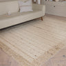 Napa Ladder Hand Woven Bordered Stripe Wool Reversible Rug in Beige Natural - Large 160x230 cm (5'3"x7'7")