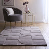 Origins Penny 3D Grey Mauve Hand-Carved Wool Geometric Rug - Medium 120x170 cm (4'x5'6")