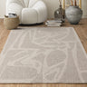 New Loxley Bohomian Modern Abstract Hand Woven Wool Rug in Linen Grey - Medium 120x170 cm (4'x5'6")