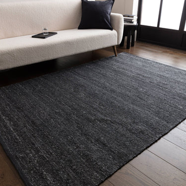 Birkdale Hand Woven Wool Blend Boucle Texture Reversible Rug in Dark Indigo - Medium 120x170 cm (4'x5'6")