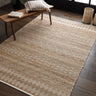 Asher Hand Woven Jute Cotton Tribal Pattern Natural Rug - Medium 120x170 cm (4'x5'6")