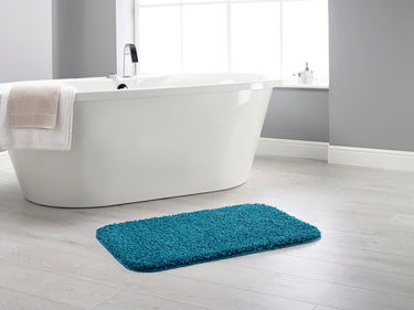 Hug Rug Buddy Teal Blue Washable Non-Slip Polypropylene Shaggy Bath Mat - Rectangle 50x80 cm