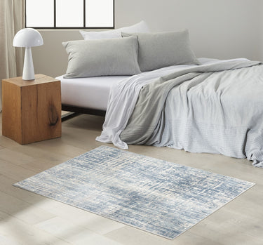 Calvin Enchanting ECH04 Seaglass Blue Ivory Polypropylene Abstract Modern Rug - Small 97x152 cm (3'2''x5')
