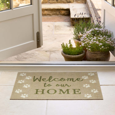 Howler and Scratch Pet Patterned Welcome Paws Washable Non-Slip Hallway Runner Rug - 50x75 cm (1'7"x2'5")