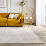 White Sands Dune Cream By Polypropylene Abstract Scandi Round Rug - Small 80x150 cm (2'6"x5')