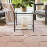 Origins Penny 3D Blush Pink Hand-Carved Wool Geometric Rug - Medium 120x170 cm (4'x5'6")