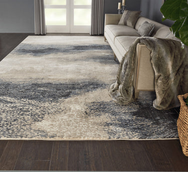 Nourison Maxell MAE06 Flint Grey Cotton Abstract Modern Rug - Medium 117x178 cm (3'10"x5'10")