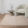 Laurent LA04 Damask Fringed Beige Natural Cotton Traditional Abstract Floral Rug - Medium 120x160 cm (4'x5'4")