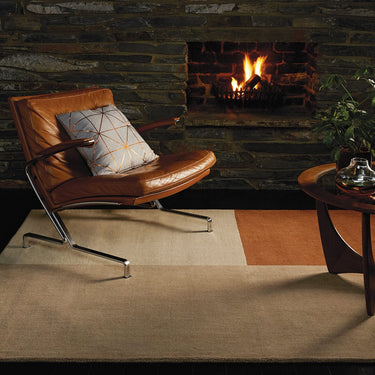 Blox Copper Hand Made Wool Geometric Blocks Rug - Medium 120x170 cm (4'x5'6")