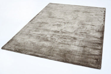 Katherine Carnaby Chrome Hand Made Rug Modern Plain Viscose Silky Shiny Luxurious Smoke Grey Rug - Medium 120x180 cm (4'x6')