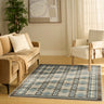 Nourison Nordic NRC06 Scandinavian Design Blue Abstract Geometric Textured Rug - Medium 122x183 cm (4'x6')
